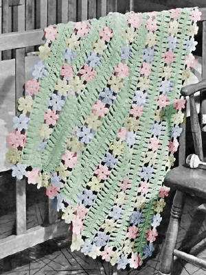 Baby Afghan Hairpin Lace & Crochet Pattern