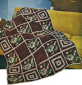 Flower Squares Afghan Crochet Embroidery Pattern