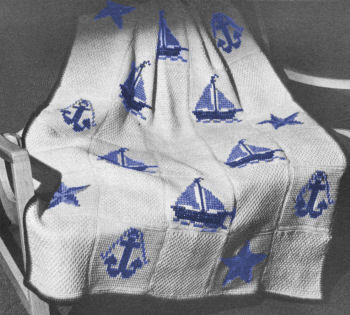 Sailboat Afghan Crochet Embroidery Pattern