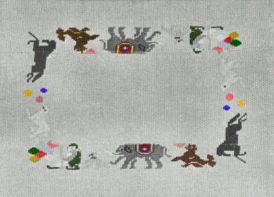 Circus Afghan Crochet Embroidery Pattern