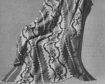 Flowers & Vines Afghan Crochet & Cross Stitch Pattern