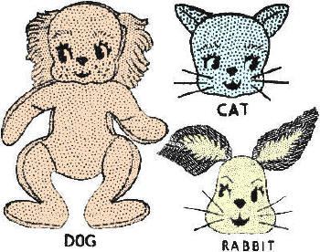 Cat, Dog & Rabbit Stuffed Toys Sewing Pattern