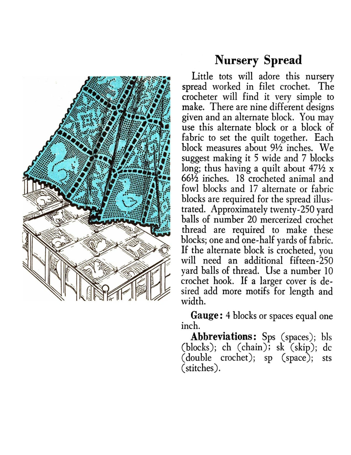 Animals Baby Blanket Filet Crochet Pattern