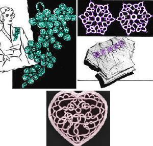 Clothing Appliques Lot 3 Tatting Patterns