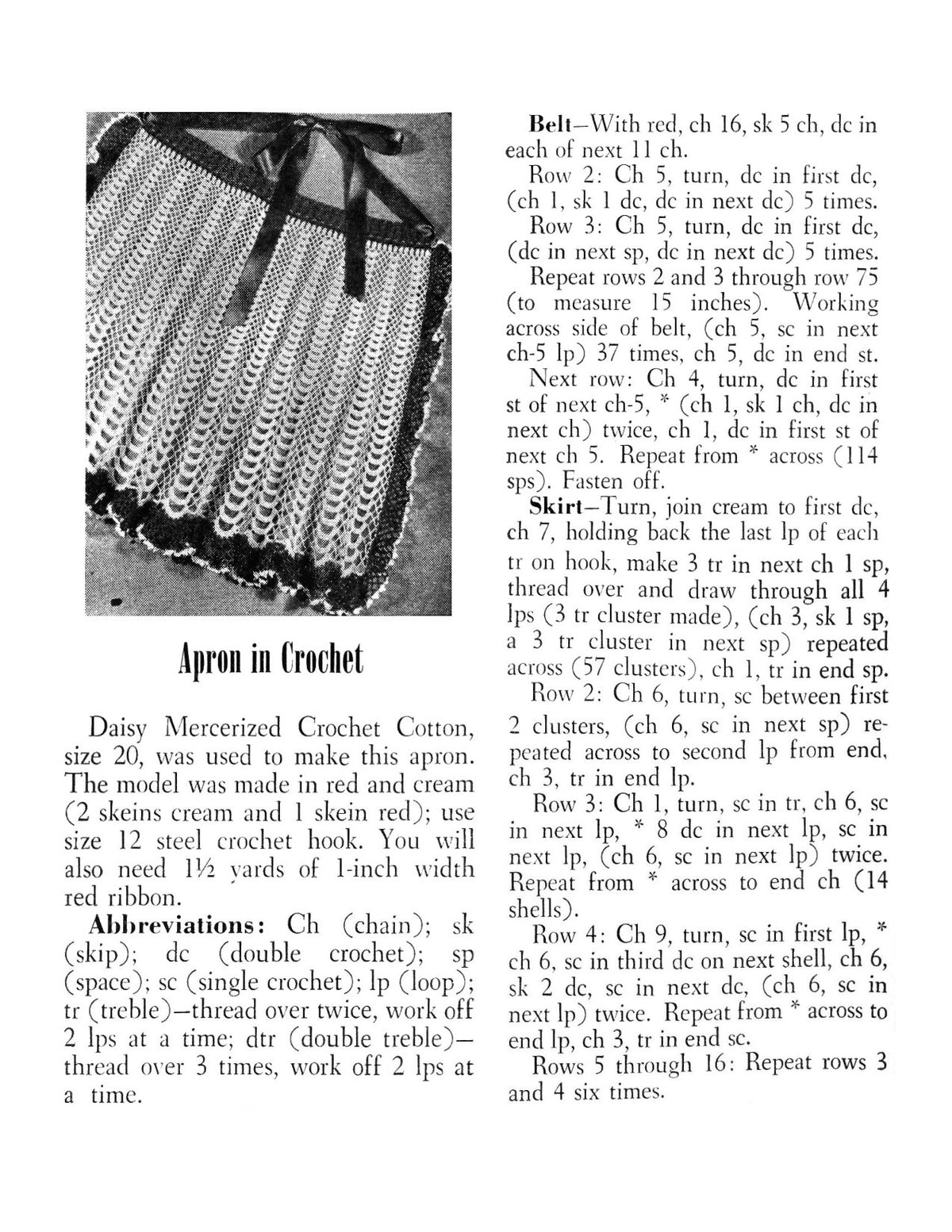 Apron Crochet Pattern