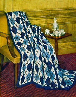 Argyle Plaid Afghan Knitting Pattern