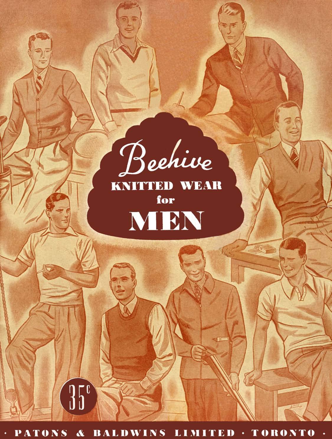 Hand Knits for Men Vintage Knitting Patterns Book