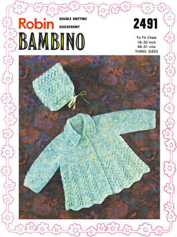 Baby Sweater & Bonnet Knitting Pattern Sz 12-24 mos