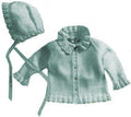 Frilled Baby Sweater & Bonnet Knitting Pattern 1-3