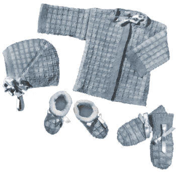 Puff Baby Outfit Knitting Pattern Sz 3 mos