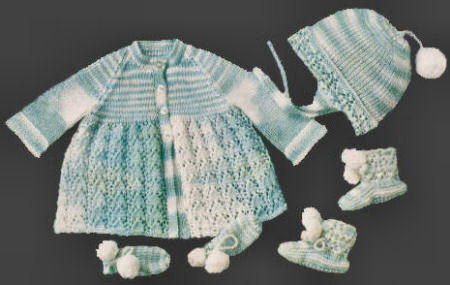 Baby Outfit Knitting Pattern Sz 3-12 mos