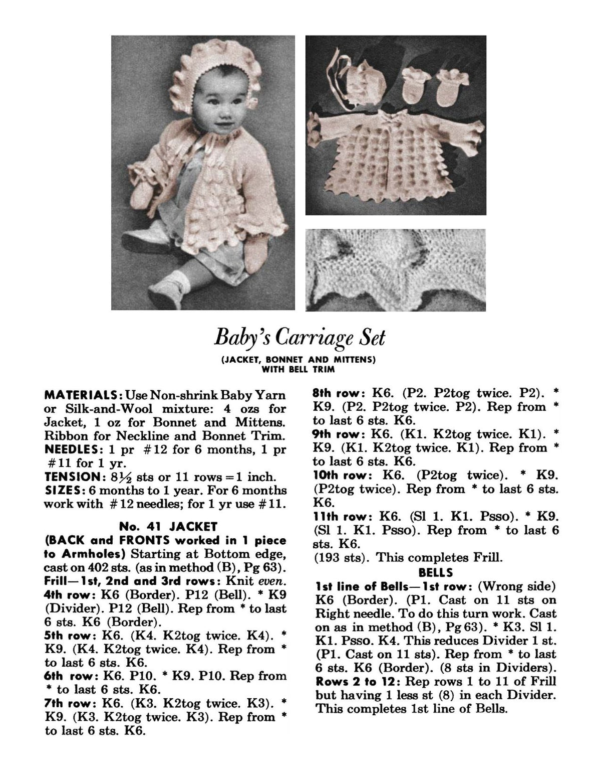 Bells & Frills Baby Outfit Knitting Pattern