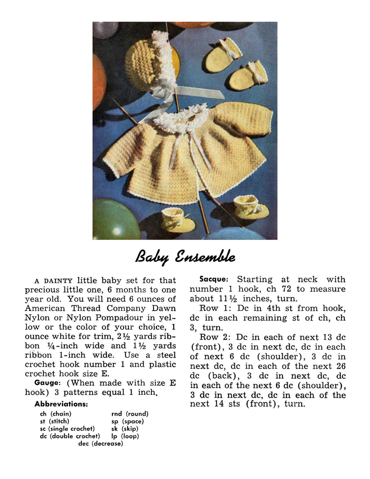 Baby Outfit Loop Ruffles Crochet Pattern