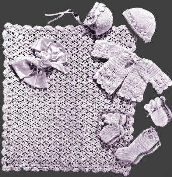 7-Piece Baby Outfit & Blanket Crochet Pattern 3-6M