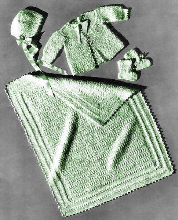 Star Stitch 4-Piece Baby Infant Outfit & Blanket Crochet Pattern
