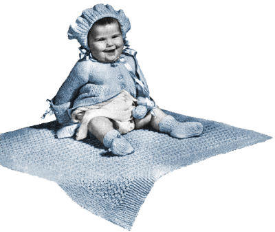 5-Piece Baby Infant Layette Knitting Pattern