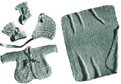 4-Piece Baby Infant Outfit & Blanket Crochet Pattern