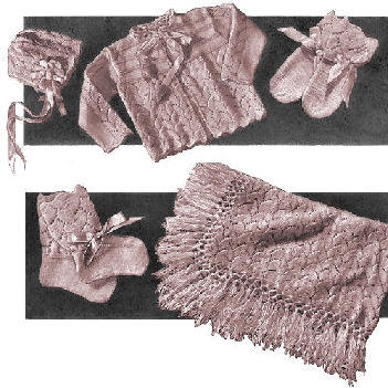 5-Piece Baby Outfit & Blanket Knitting Pattern 6M-1 yr