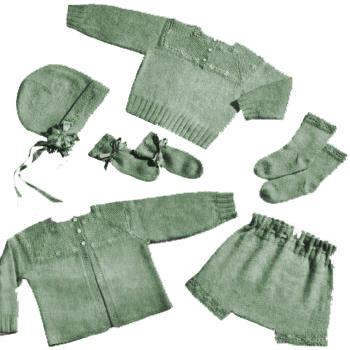 6-Piece Baby Outfit Knitting Pattern