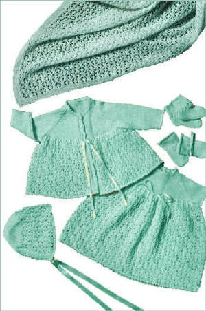 6-Piece Baby Outfit & Blanket Knitting Pattern