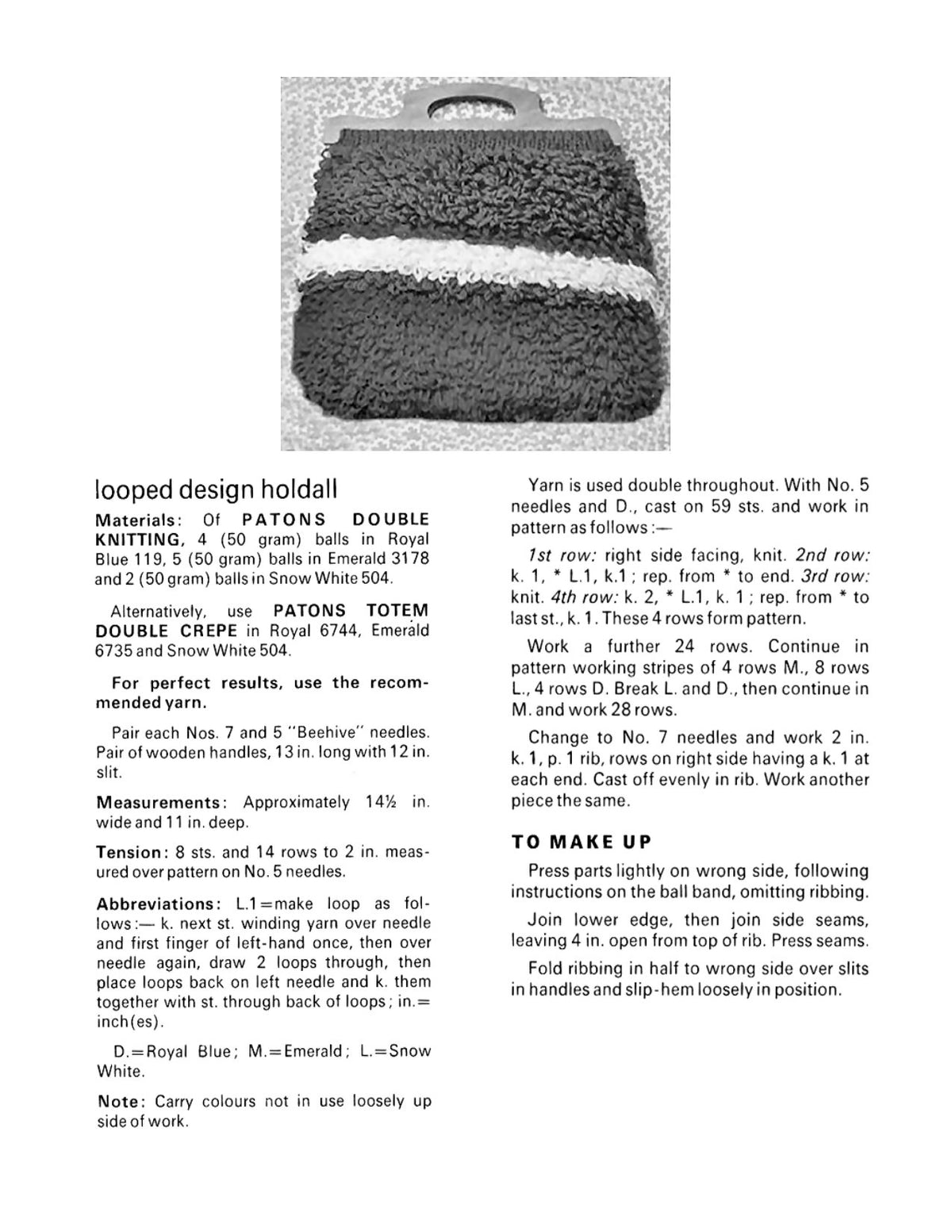 Loop Design Purse Knitting Pattern