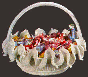 Small Decorative Basket with Frill Crochet Pattern