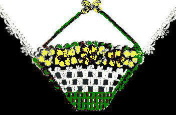 Pansy Flower Basket Applique & Edging Crochet Pattern