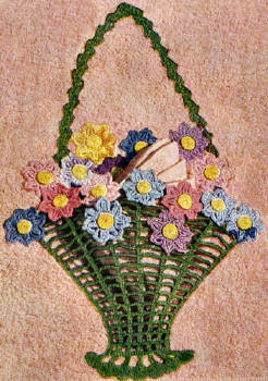 Flower Basket Applique Crochet Pattern