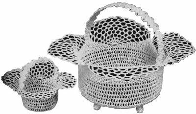 Large & Small Decorative Baskets Antique Crochet Pattern