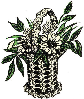 Flower Decorative Basket Crochet Pattern