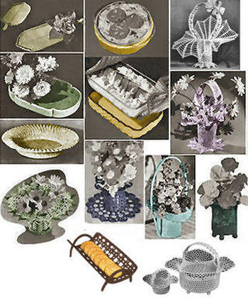 Baskets Vases Servers Lot 14 Crochet Patterns