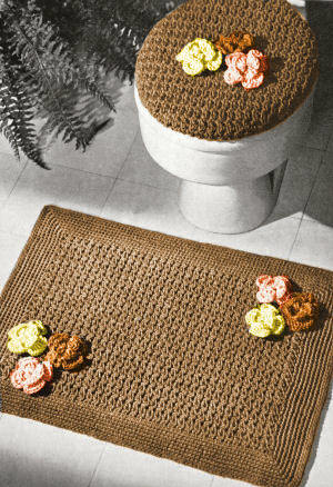 Bathroom Set with Flowers Crochet Pattern