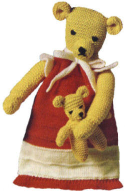 Teddy Bear Pajama Bag Knitting Pattern