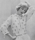 Angora Dotted Bed Jacket Sweater Knitting Pattern S M L