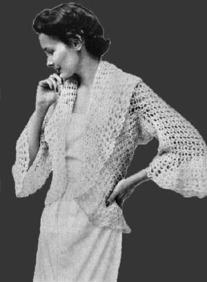 Draped Mesh Bed Jacket Sweater Crochet Pattern