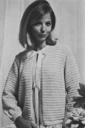 Lace Rib Bed Jacket Sweater Knitting Pattern 33-38
