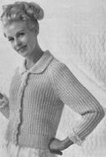 Bed Jacket with Frills Knitting Pattern 34-38