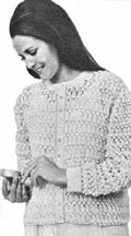 Lacey Bed Jacket Sweater Knitting Pattern 36-40