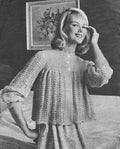 Lacy Bed Jacket Sweater Knitting Pattern Sz M