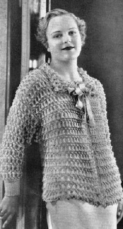 Bell Stitch Bed Jacket Sweater Knitting Pattern Bust 36