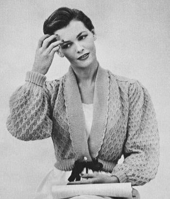 Bed Jacket Sweater with Collar Knitting Pattern Sz S M L