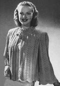 Bed Jacket Sweater with Bell Sleeves Knitting Pattern Sz M