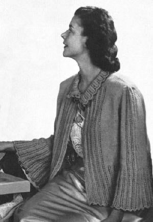 Bell Sleeve Bed Jacket Sweater Knitting Pattern Sz L