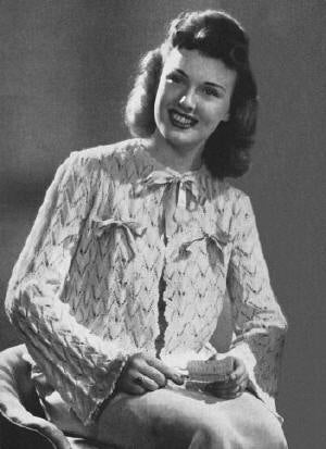 Bell Sleeved Bed Jacket Sweater Knitting Pattern Sz M