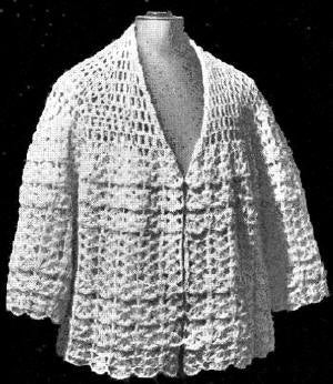 Circular Bed Jacket Sweater Crochet Pattern