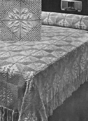 Sunflower Motif Bedspread Knitting Pattern