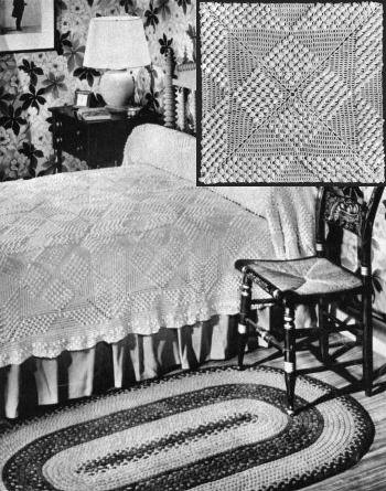 Traditional Popcorn Motif Bedspread Crochet Pattern