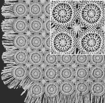 Puff Stitch & Spider Motif Bedspread Crochet Pattern