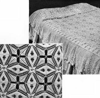 Diamonds & Arrowheads Motif Bedspread Crochet Pattern
