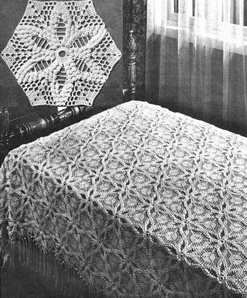 Flower Hexagon Motif Bedspread Crochet Pattern
